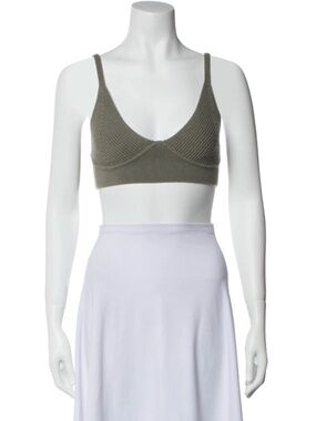 Jonathan Simkhai Scoop Neck Sleeveless Crop Top